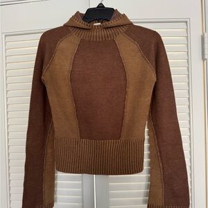 Buffalo David Bitton sz MED Brown Tan Hooded Sweater
